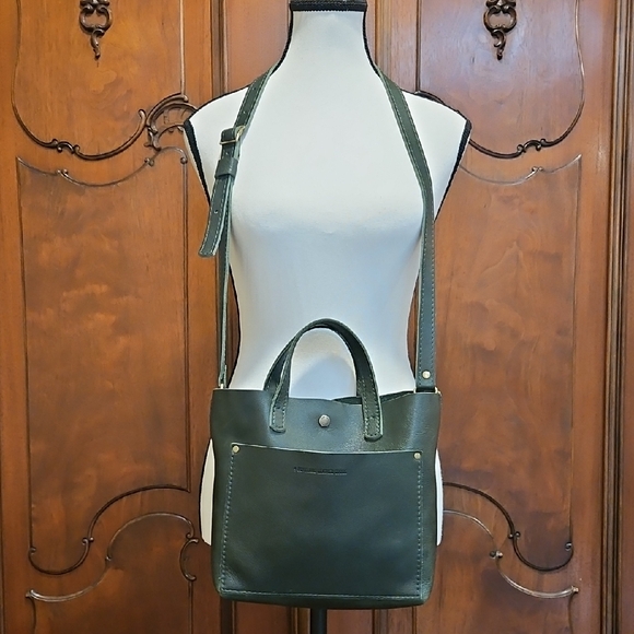 Portland Leather Handbags - Portland Leather Goods Purse PLG OG Forest Green Mini Snap Crossbody Or Handheld